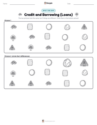 Credit and Borrowing (Loans) printable worksheet preview