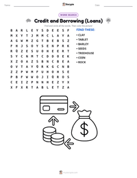Credit and Borrowing (Loans) printable worksheet preview