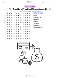 Anteprima della scheda stampabile di Credito e Prestito (Finanziamenti)