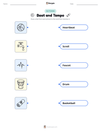 Beat and Tempo printable worksheet for kids