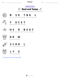Beat and Tempo printable worksheet preview