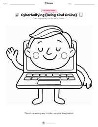 Cyberbullying (Being Kind Online) coloring page for kids