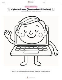 Pagina da colorare di Cyberbullismo (Essere Gentili Online) per bambini