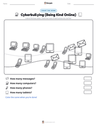 Cyberbullying (Being Kind Online) printable worksheet preview