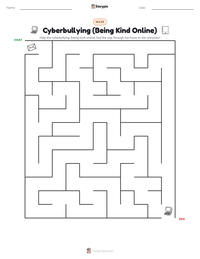 Cyberbullying (Being Kind Online) printable worksheet preview