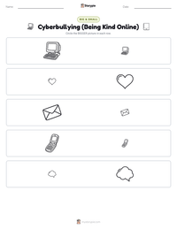 Cyberbullying (Being Kind Online) printable worksheet preview