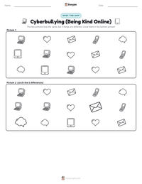 Cyberbullying (Being Kind Online) printable worksheet preview