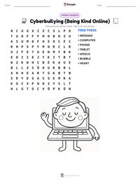 Cyberbullying (Being Kind Online) printable worksheet preview