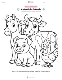 Pagina da colorare di Animali da Fattoria per bambini