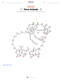 Farm Animals printable worksheet preview