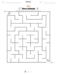 Farm Animals printable worksheet preview