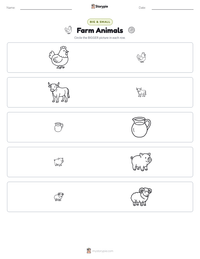Farm Animals printable worksheet preview
