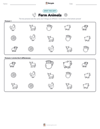 Farm Animals printable worksheet preview