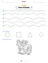 Farm Animals printable worksheet preview