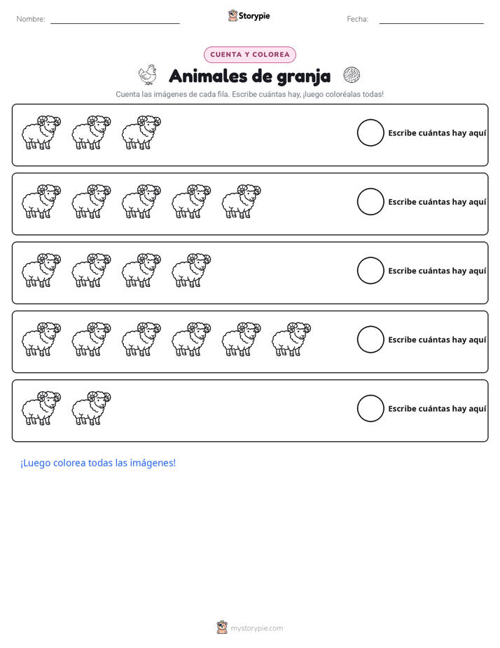 Contar y Colorear