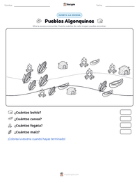 Vista previa de la hoja de trabajo imprimible de Pueblos Algonquinos