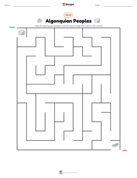 Algonquian Peoples printable worksheet preview