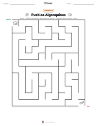 Vista previa de la hoja de trabajo imprimible de Pueblos Algonquinos