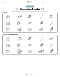 Algonquian Peoples printable worksheet preview