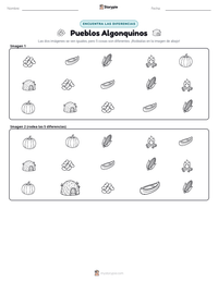 Vista previa de la hoja de trabajo imprimible de Pueblos Algonquinos