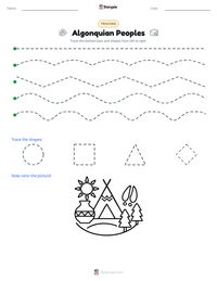 Algonquian Peoples printable worksheet preview
