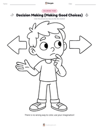 Decision Making (Making Good Choices) coloring page for kids