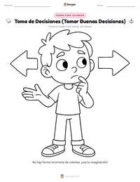 Página para colorear de Toma de Decisiones (Tomar Buenas Decisiones) para niños