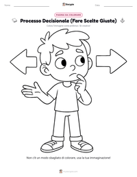 Pagina da colorare di Processo Decisionale (Fare Scelte Giuste) per bambini
