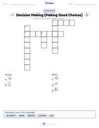 Decision Making (Making Good Choices) printable worksheet preview