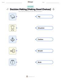 Decision Making (Making Good Choices) printable worksheet for kids
