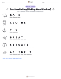 Decision Making (Making Good Choices) printable worksheet preview