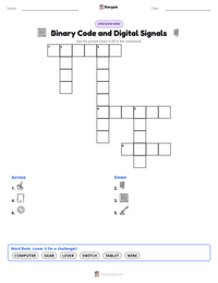 Binary Code and Digital Signals printable worksheet preview