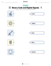 Binary Code and Digital Signals printable worksheet for kids