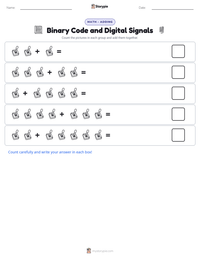 Binary Code and Digital Signals printable worksheet preview