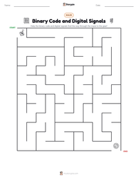 Binary Code and Digital Signals printable worksheet preview