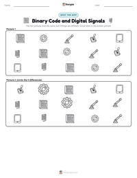 Binary Code and Digital Signals printable worksheet preview