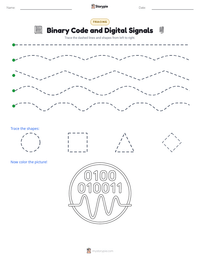 Binary Code and Digital Signals printable worksheet preview