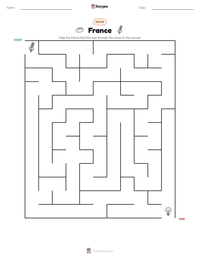 France printable worksheet preview