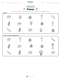 France printable worksheet preview