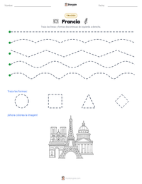 Vista previa de la hoja de trabajo imprimible de Francia