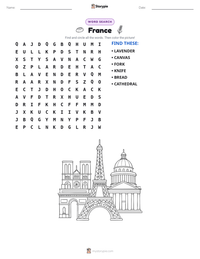 France printable worksheet preview