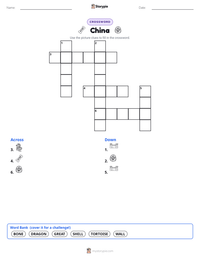 China printable worksheet preview