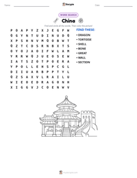 China printable worksheet preview