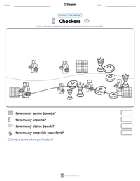 Checkers printable worksheet preview