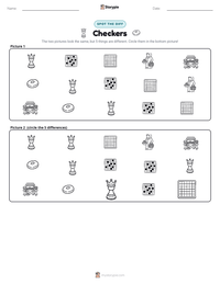 Checkers printable worksheet preview