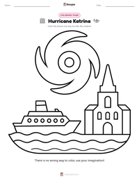 Hurricane Katrina coloring page for kids