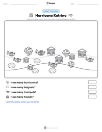 Hurricane Katrina printable worksheet preview