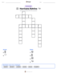 Hurricane Katrina printable worksheet preview