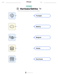 Hurricane Katrina printable worksheet for kids
