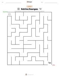 Katrina Kasırgası yazdırılabilir çalışma sayfası önizlemesi